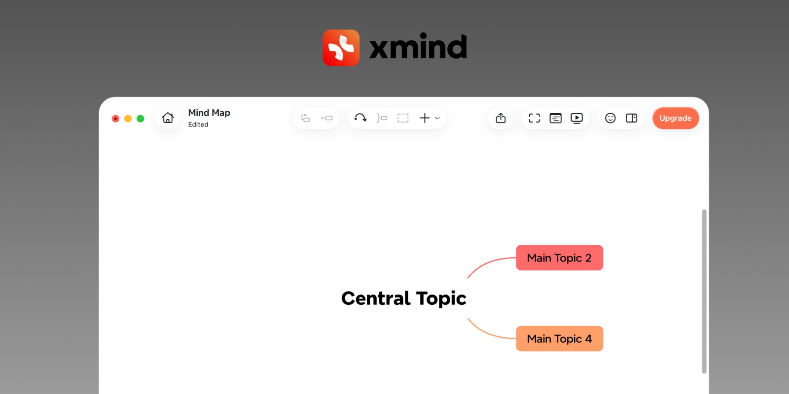 Screenshot of XMind open on a Mac showing a large multi-branch mind map