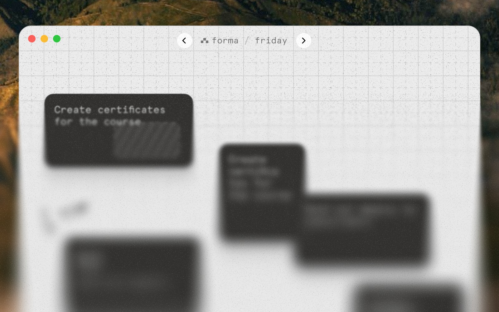 Forma app with chevrons to switch boards