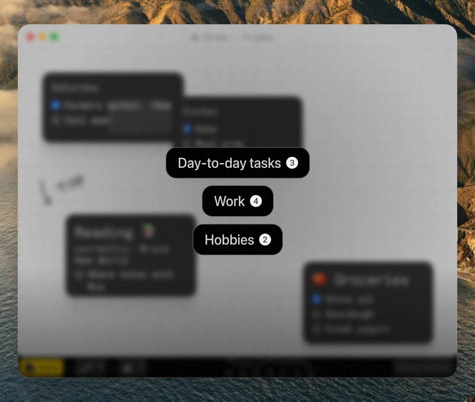 Forma app with card stack and dark background