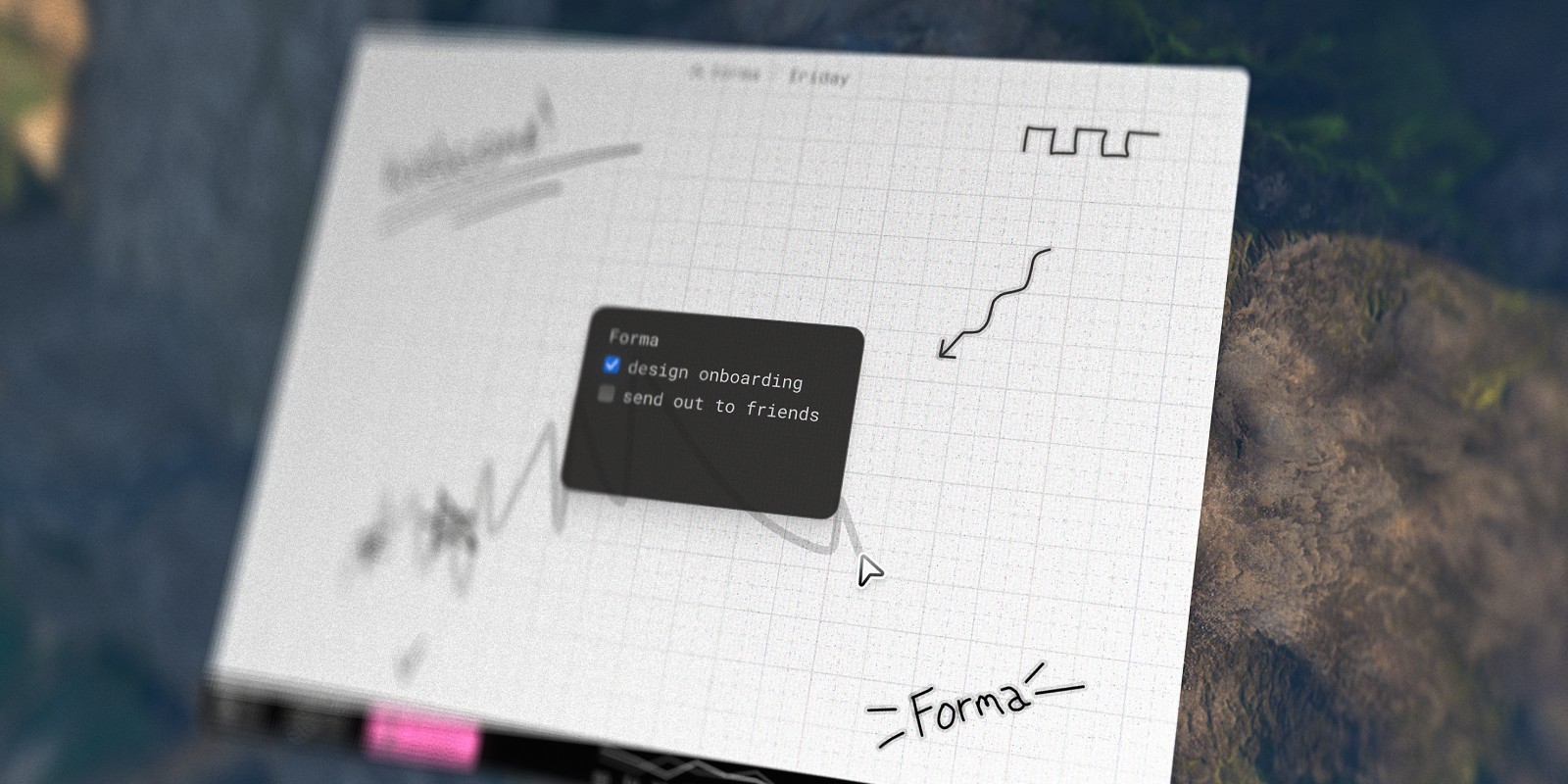 Forma app opened on a canvas with some cards displayed