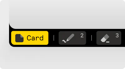 Forma toolbar with Card, Marker and Eraser tools